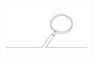 magnifying glass continuous line illustration vector