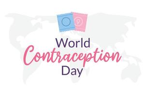 World Contraception Day 26 September. The concept of awareness of contraceptive methods in the field of sexual and reproductive health. Safe sexual behavior, birth control. Types of contraception. vector