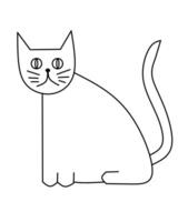 a cat is sitting in a line drawing vector