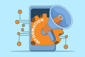 marketing automation with AI business technology. Email campaigns, lead nurturing, data analysis and personalized content. Artificial intelligence marketing automation with customer segmentation. vector