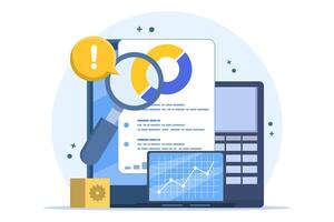 Financial analysis concept, statistics, business strategy and planning, market research, project management, professional accounting reports. Statistical charts for planning and accounting. vector