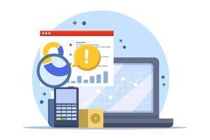 Financial analysis concept, statistics, business strategy and planning, market research, project management, professional accounting reports. Statistical charts for planning and accounting. vector