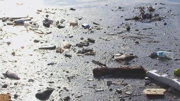 Water Pollution With Dirty And Plastic Garbage Floating On The Surface Of The Sea. video