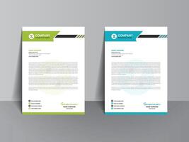 Letterhead design template with two colourful pads. vector