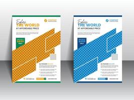 A travel flyer for exploring the world vector