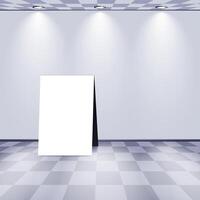 White room with advertising stand vector