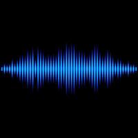 Blue sound waveform with triangular light filter vector