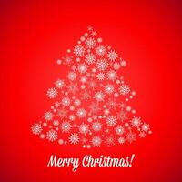 Christmas tree made of random snowflakes vector