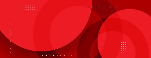 red geometric banner background with overlapping circles vector