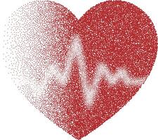 Stipple texture heart beat pulse motif modern medical design element vector