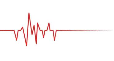 Stipple effect Red heart beat pulse or heart rhythm signal on isolated background vector