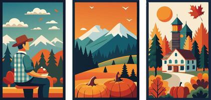 A man in a cowboy hat sits on a bench by a mountain vector
