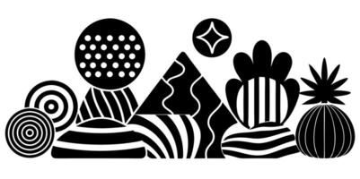 Minimalistic abstract silhouette design featuring geometric and organic shapes for creative projects vector