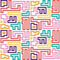 abstract colored line maze pattern vector