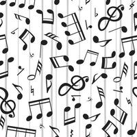 monochrome musical note pattern background vector