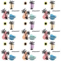 summer beach doodle fabric pattern vector