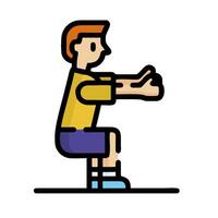 a man is doing squats on a white background vector