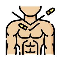 a man with a chest and a knife vector