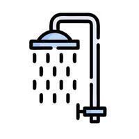 A shower head with water running out of it vector