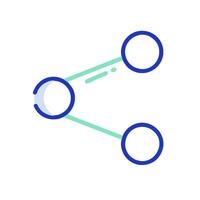 A diagram of two circles connected by a line vector