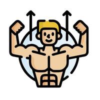 A man with a bodybuilding pose on a white background vector
