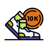 A shoe with a 10k logo and a coin vector
