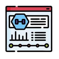 A web page with a graph and a button vector