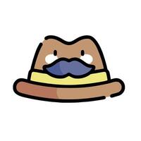 A hat with a mustache and mustache vector