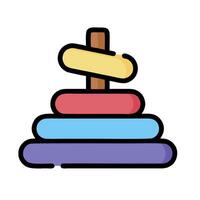 A stack of colorful toys on a white background vector