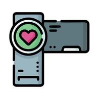 A camera with a heart on it vector
