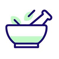 A bowl with a green liquid in it vector
