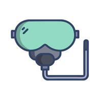 A diving mask with a light on it vector