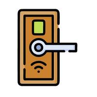 A door with a key and wifi symbol vector