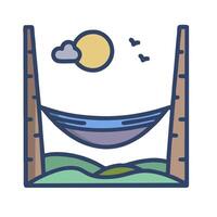 A hammock with a bird on it vector