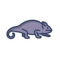 A chameleon is standing on its hind legs vector
