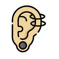 An ear with a microphone on it vector