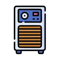 A small refrigerator with a light on it vector