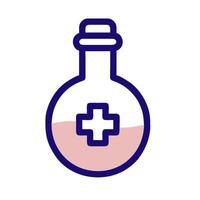 A medical bottle with a cross on it vector