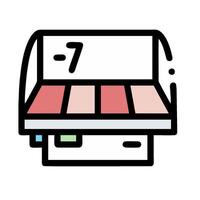 A supermarket with a cash register and a sign that says 7 vector