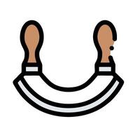 A horseshoe with two handles on it vector