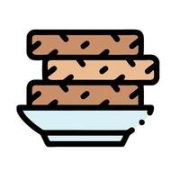 A stack of cookies on a plate vector