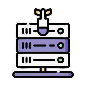 A server with a computer on top of it vector