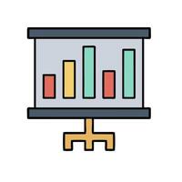 An icon of a bar chart on a computer screen vector