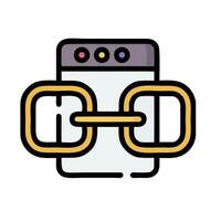 A computer with a chain connected to it vector