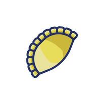 A yellow and blue pie icon on a white background vector
