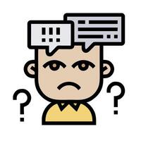 A man with speech bubbles on his head vector