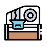 A machine with a coffee pot and a coffee cup vector