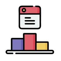 A calendar icon with a stack of paper vector