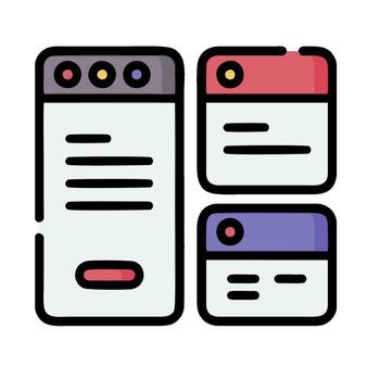 A phone and a computer screen with a note on it vector