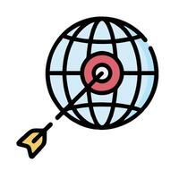 A globe with an arrow and target on it vector